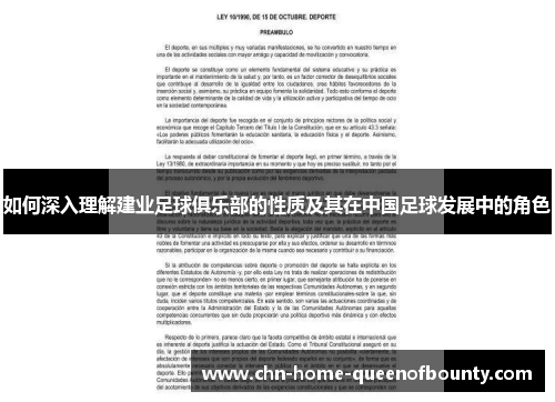 如何深入理解建业足球俱乐部的性质及其在中国足球发展中的角色